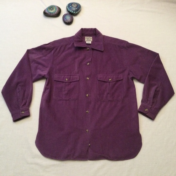Vintage Northern Spirit Eggplant Corduroy Long Sleeve Button Top Small - Picture 7 of 9